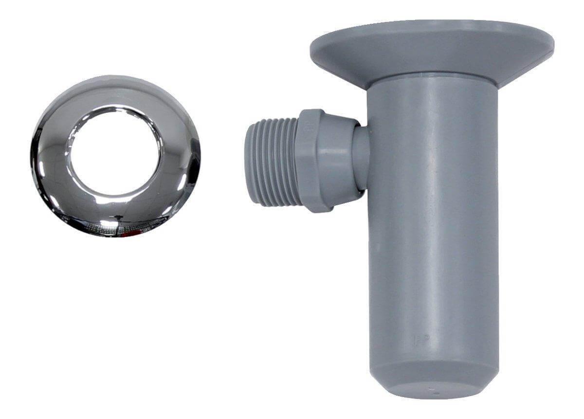 Ablauftrichter mit Siphon und verchromter Rosette für Vaillant Geräte.