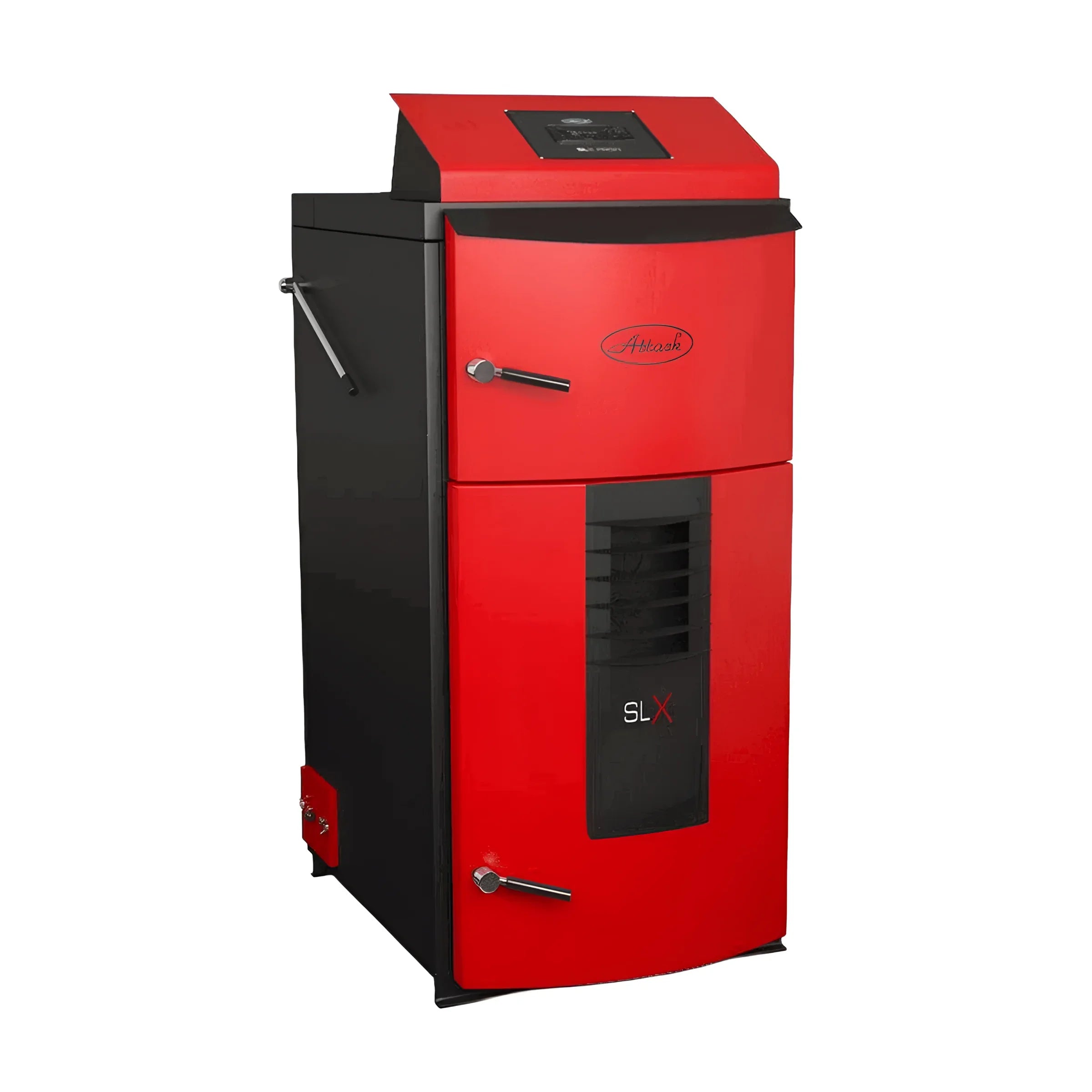 Roter und schwarzer Heizkessel Holzvergaser Attack SLX Profi 50 kW für effiziente Beheizung