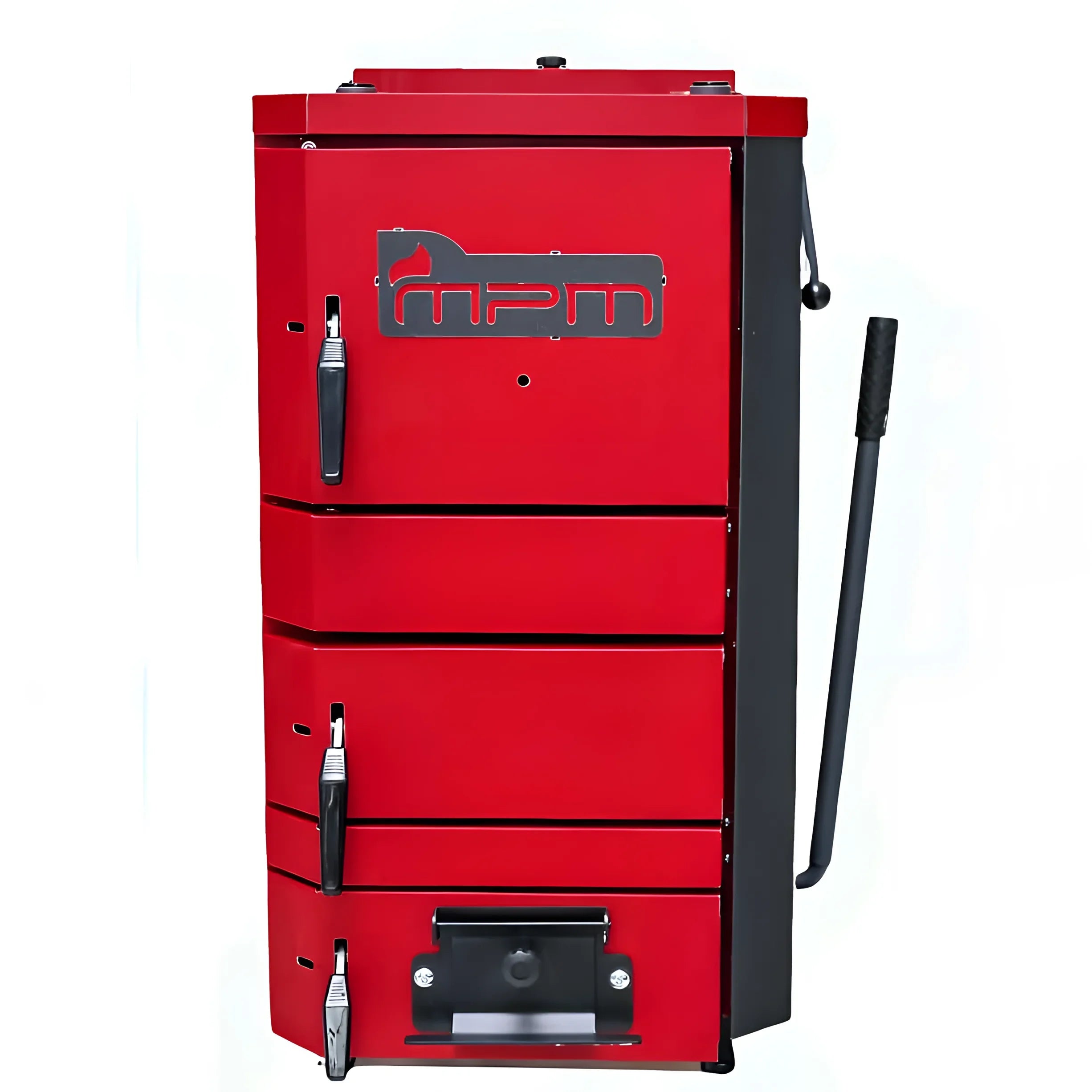 Roter Festbrennstoffkessel Holzvergaser MPM Wood Plus 18 kW fĂŒr effizientes Heizen
