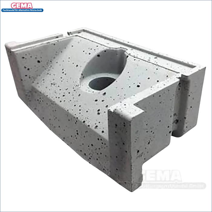 Speckled grau Betonblock mit zentrale Loch für Viadrus U32 Schamottstein unten