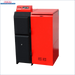 Rotes und schwarzes Heizgerät Thermoflux Pelling 25/75 mit Pufferspeicher