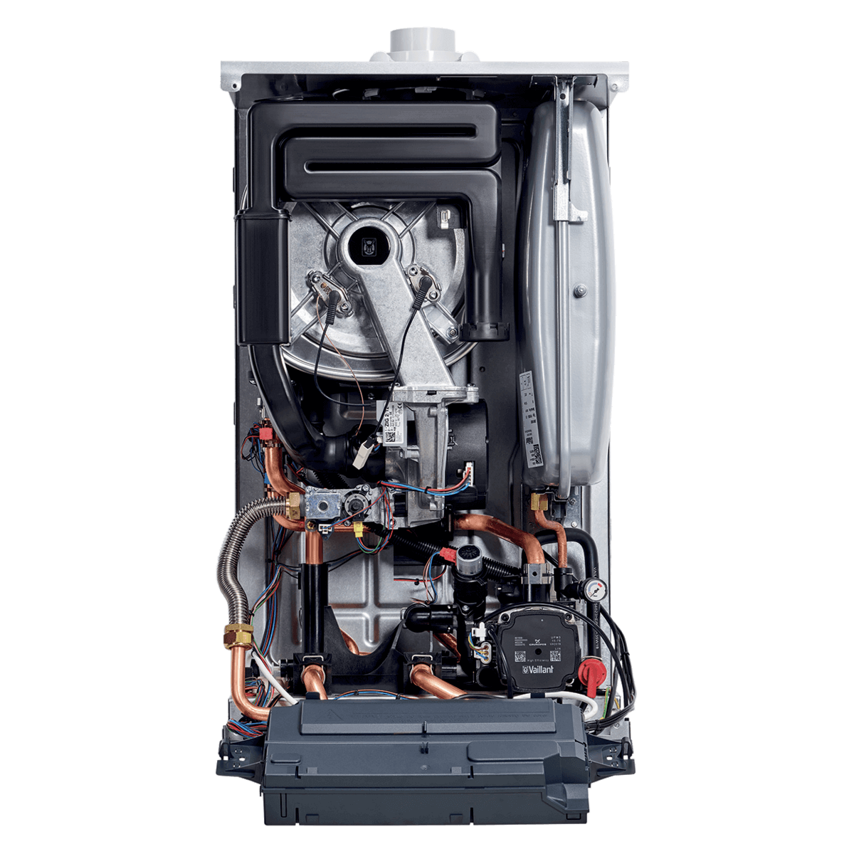 Open-Faced Gastherme Vaillant Brennwert ecotec plus mit Kupferrohren für effiziente Heizung