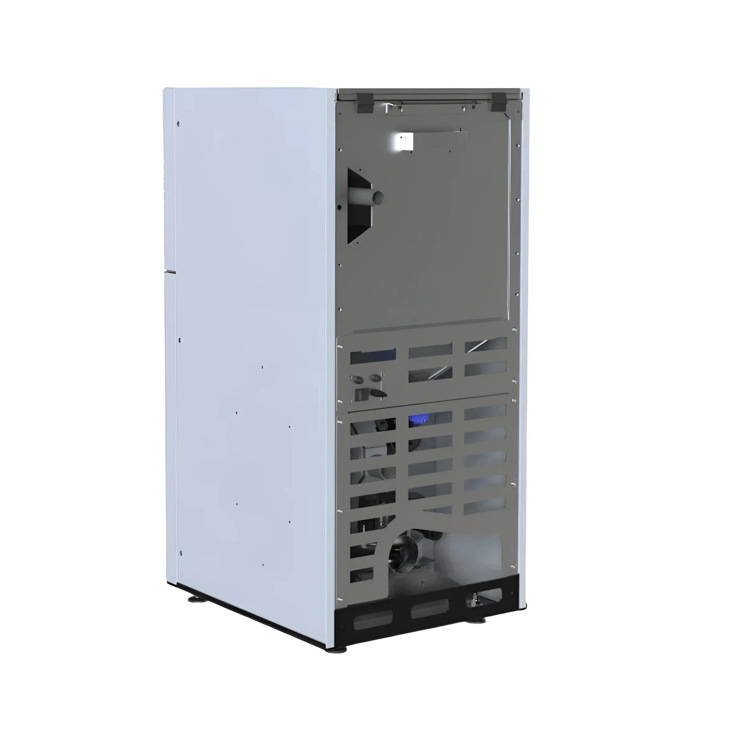Weißes und silbernes Gerät des Pelletkessel EVOPELL von Defro 8 kW, komfortable Bedienung