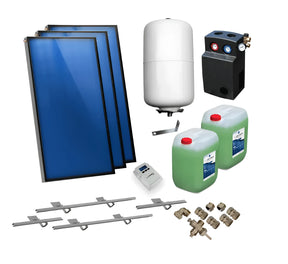 Solarpaket Flachkollektoren AMX2.85 8.61 m² für Schrägdach.