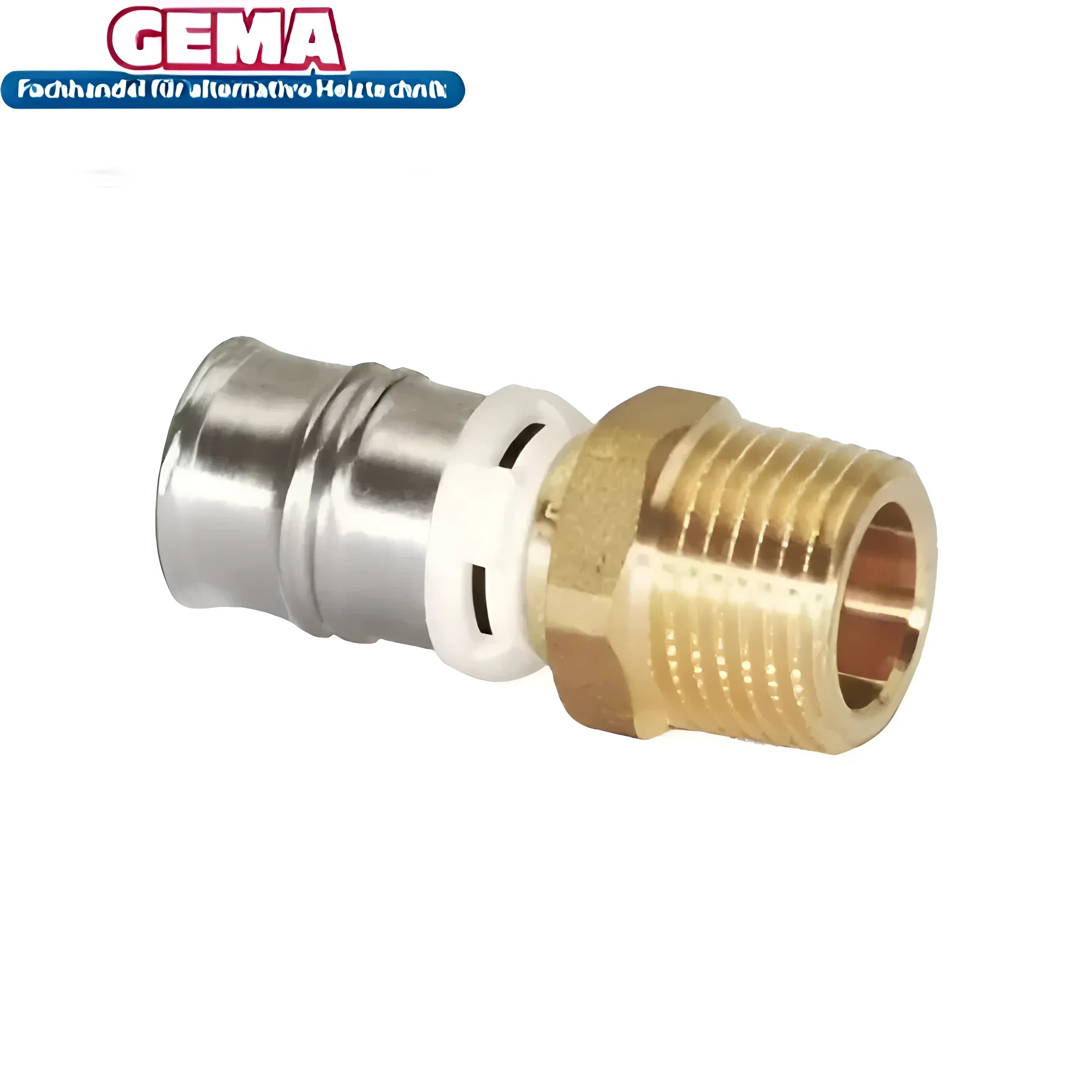 Metallische Rohrfitting mit threaded end für Verbundrohr F50 und Übergangsnippel Presskontur