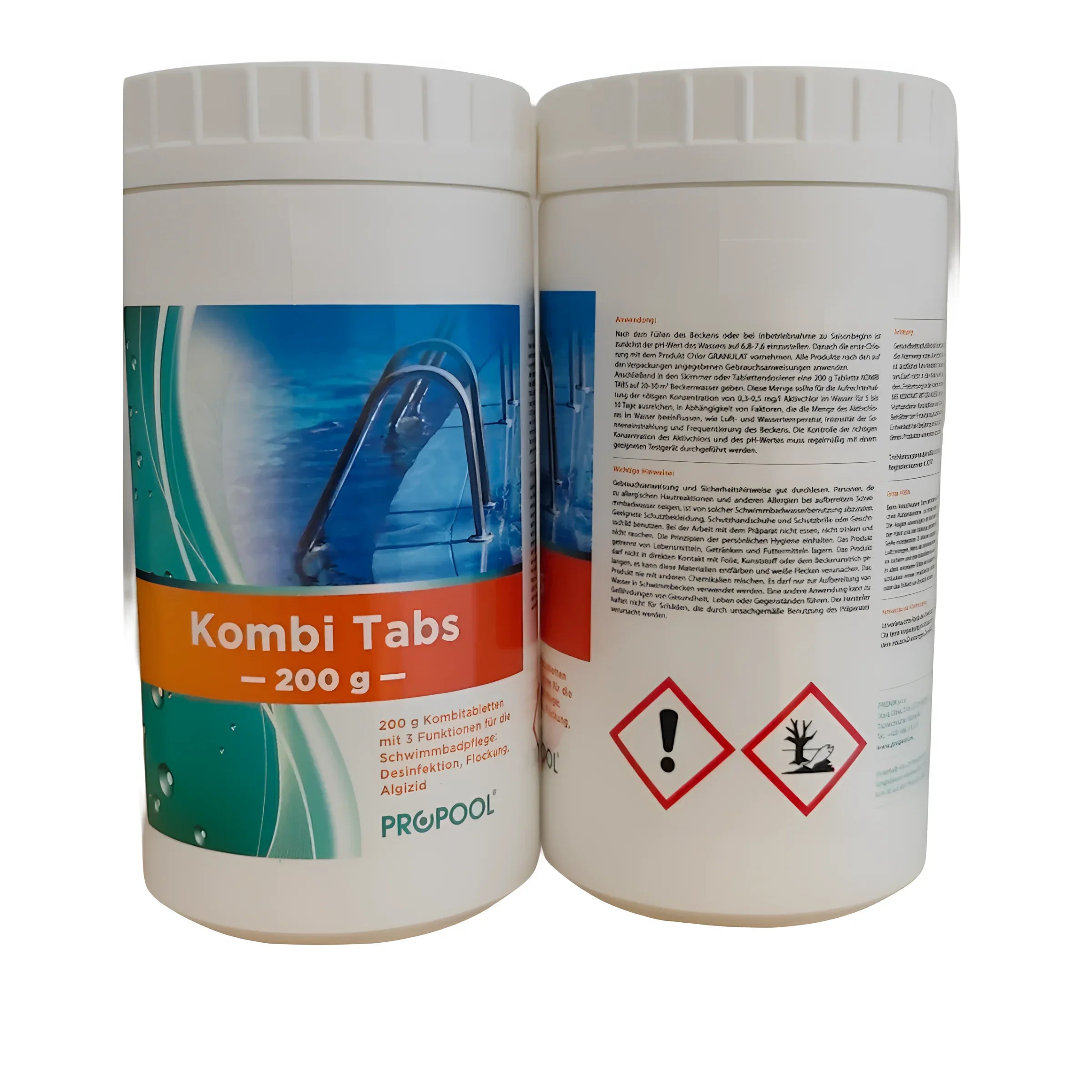 Kombi Tabs 200g für Poolreinigung 🏊‍♂️ - effiziente Wasseraufbereitung in Schwimmbädern, Desinfektion & Flockung 💧