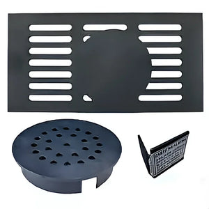 Schwarzes Metallgitter für Thermoflux Pelling 25/230 mit Hygienespeicher