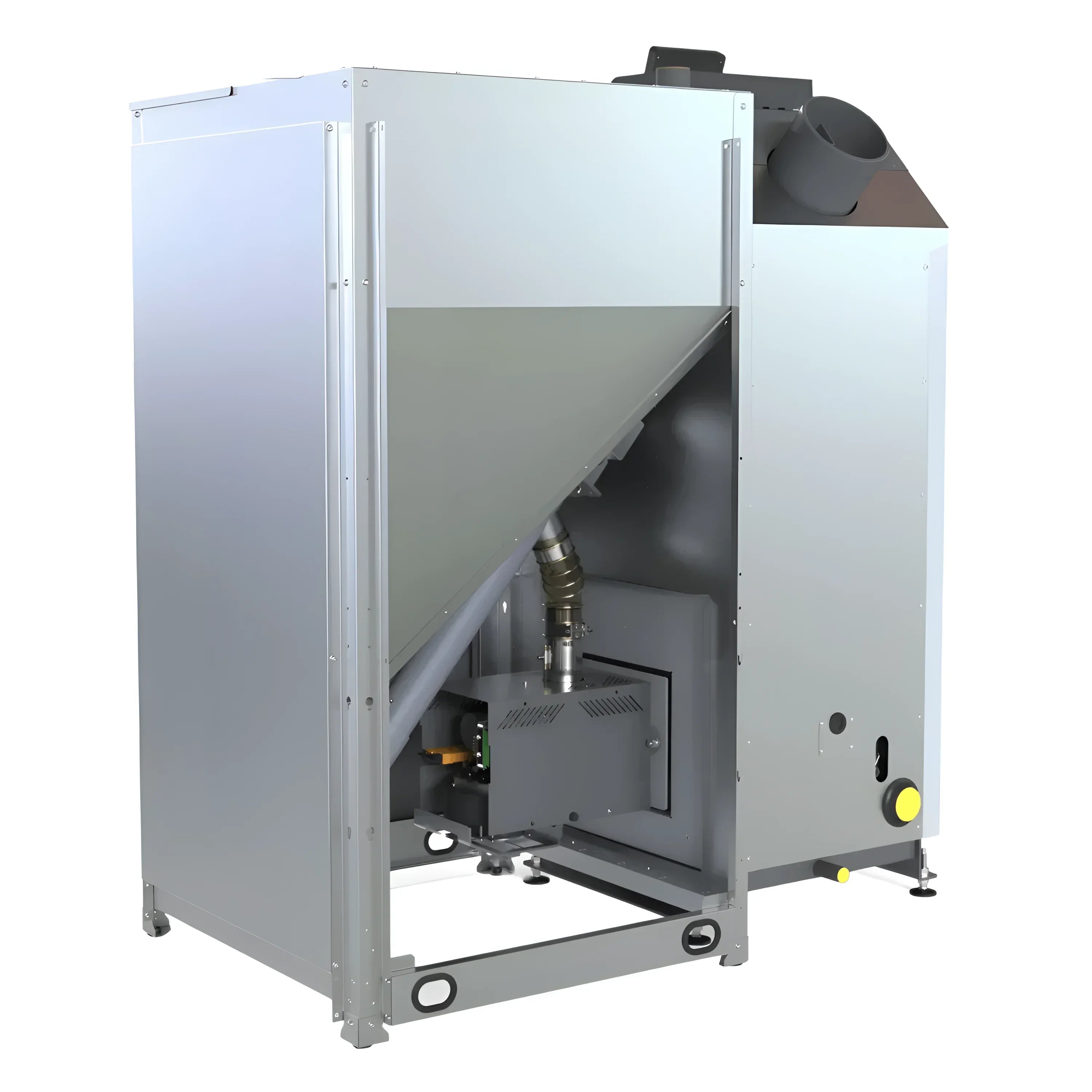 Industrieller silberner Ofen für das Kombikessel Defro Komfort Ekopell 25 kW