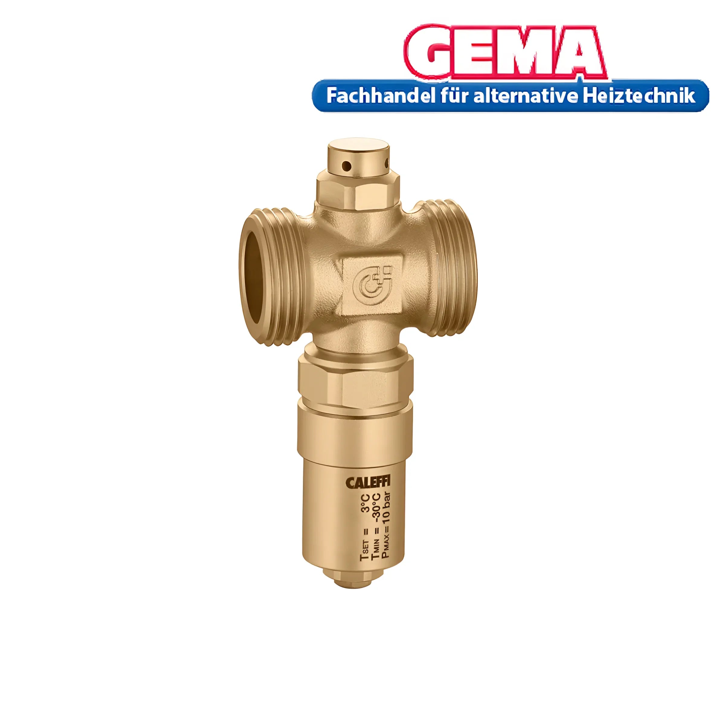 Caleffi Frostschutzventil ❄️ für Heiz- & Kühlsysteme 🔧, Messinggehäuse, 1" Flachd. Anschluss, verhindert Einfrieren.
