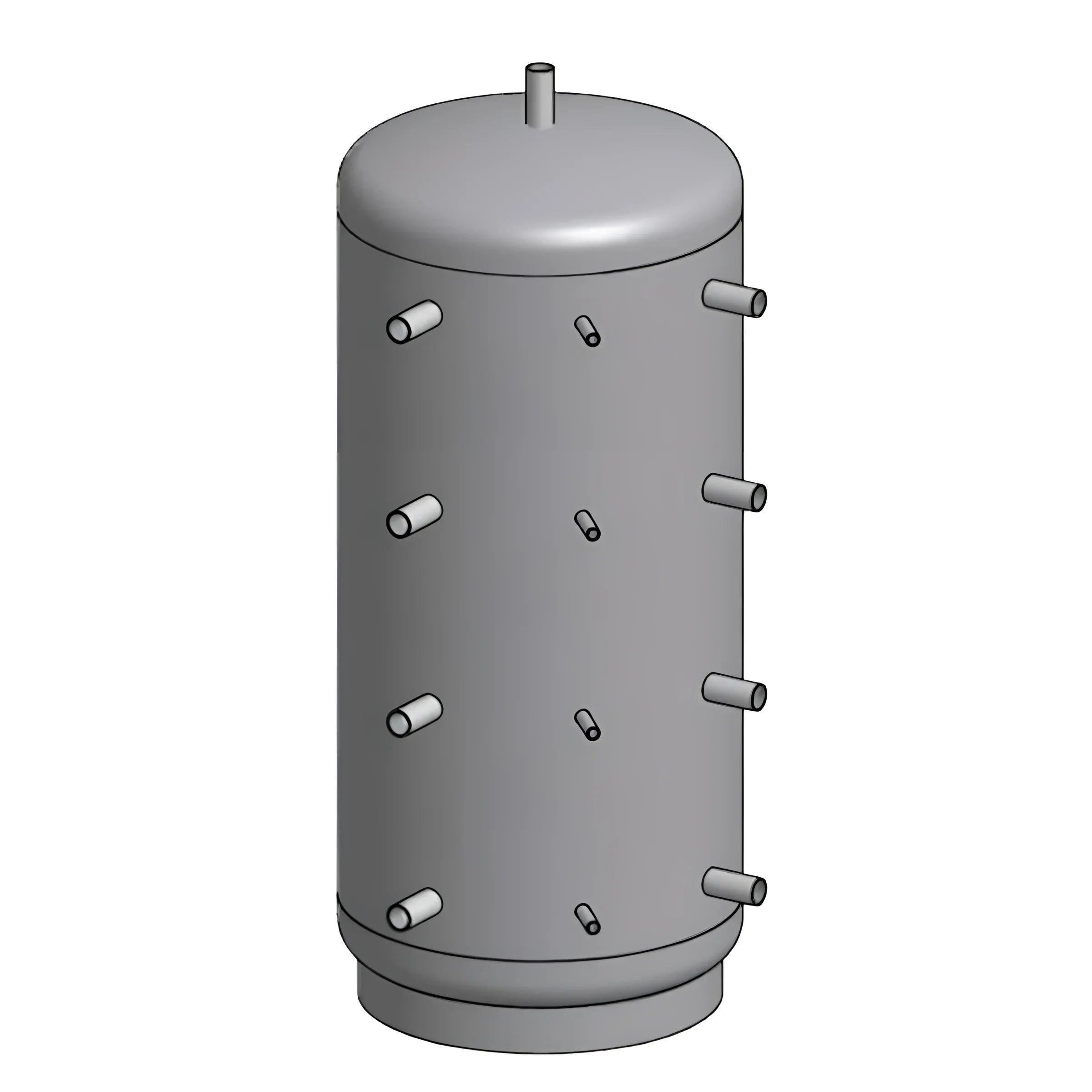 Grauer zylindrischer Tank mit mehreren Ports für das Industriekessel Set mit hohen Wirkungsgrad