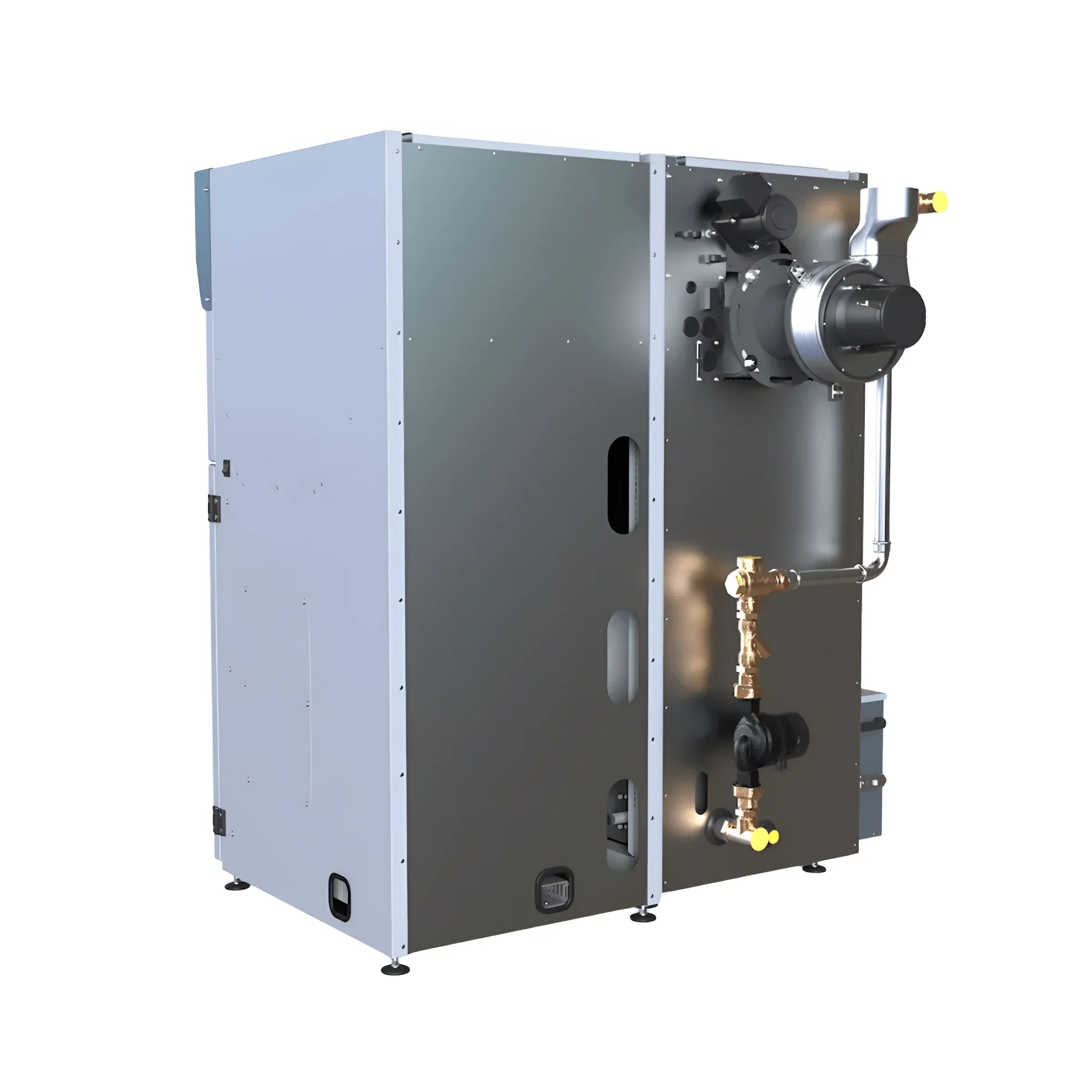 Industrialheizungseinheit Pellets Kessel Defro ALFA II mit Raumthermostat ST-292 und Steuerung APC Center