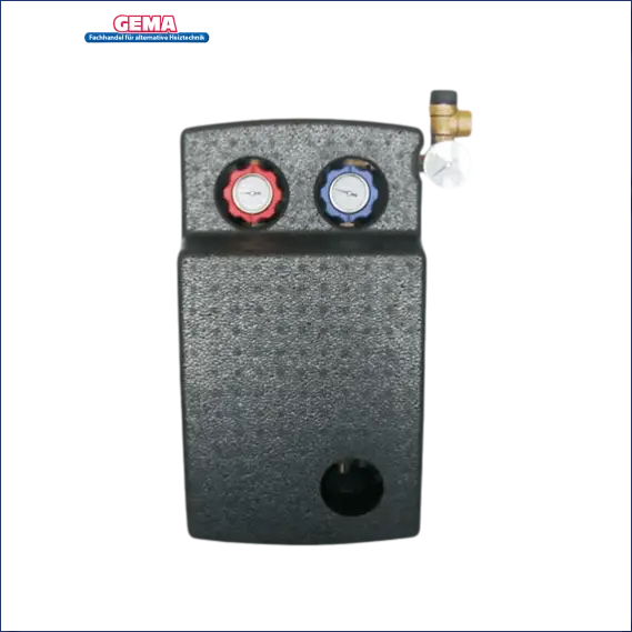 Schwarze rechteckige Wassersteuerungseinheit des Thermoflux 25/135 plus Solarpaket IV