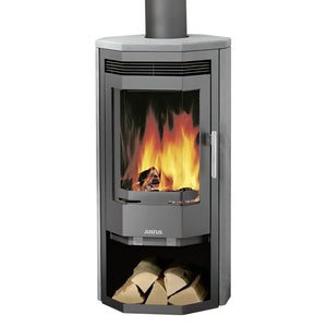 Kaminofen Justus Usedom 5 mit sichtbaren Flammen, Holzvorrat, externe Zuluft, 1px solid