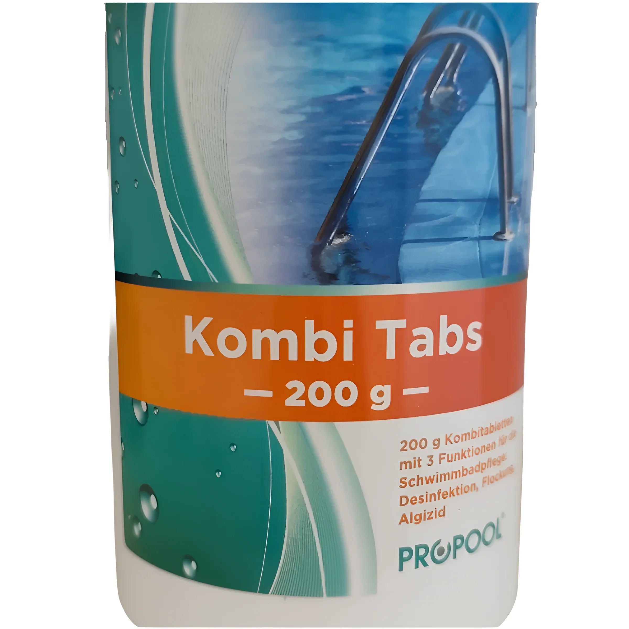 Kombi Tabs 200g 🚰 für effiziente Wasseraufbereitung in Schwimmbädern – Desinfektion, Flocken, Algenbekämpfung.