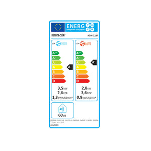 Energieeffizienz-Label für die Klimaanlage Monoblock ASM-12BI Sinclair Monoblock mit R32
