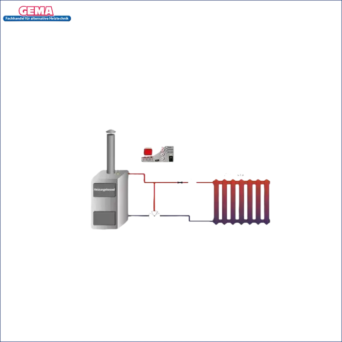 Diagramm des Heizsystems für den Digitalen Pumpenregler EU-21 mit Pumpenschutz