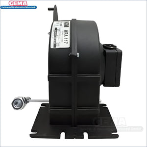 Schwarzer Gebläsemotor für WPA 117 Defro mit elektronischer Steuerung und Optima Komfort Plus