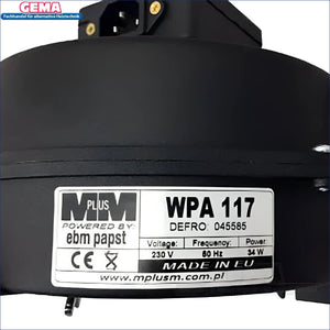 Schwarzes elektronisches Steuerungssystem am Gebläse WPA 117 für optima komfort plus