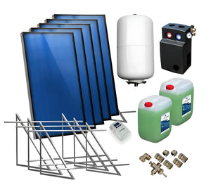 Solarthermal Systemkomponenten mit Solarregler Logo für Flachkollektoren AMX im Solarpaket Flachkollektoren