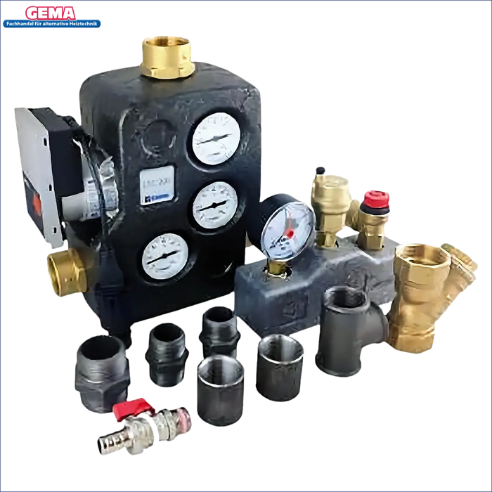 Plumbing manifold mit Manometern und Anschlüssen für Thermoflux Pelling 25/75 ohne WT