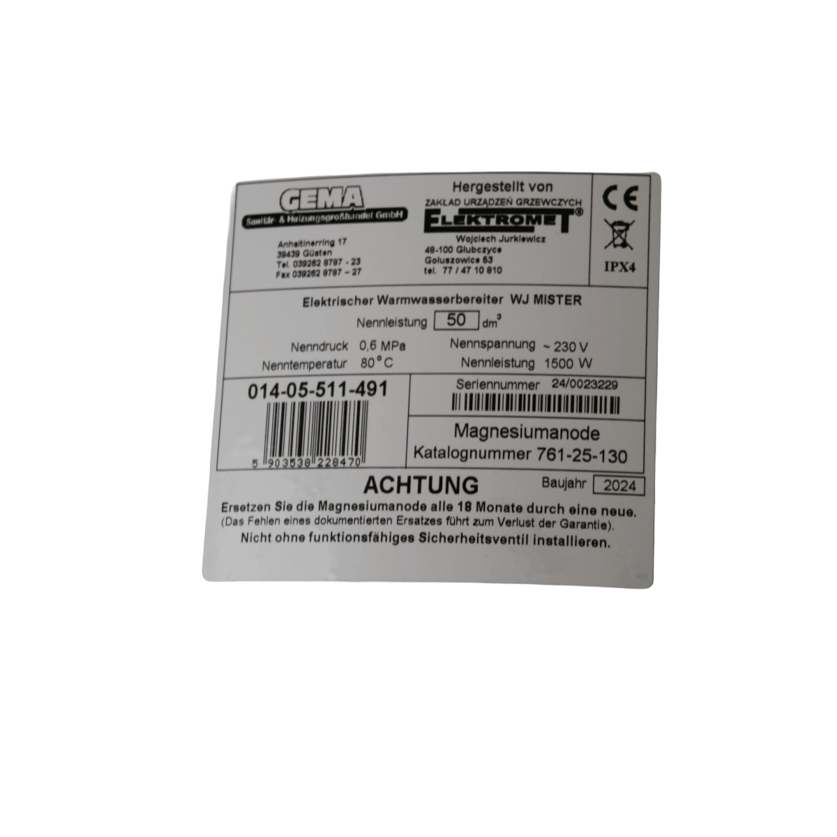 Elektro Hängespeicher 20 - 140 Liter Brauchwasserspeicher - GEMA Shop