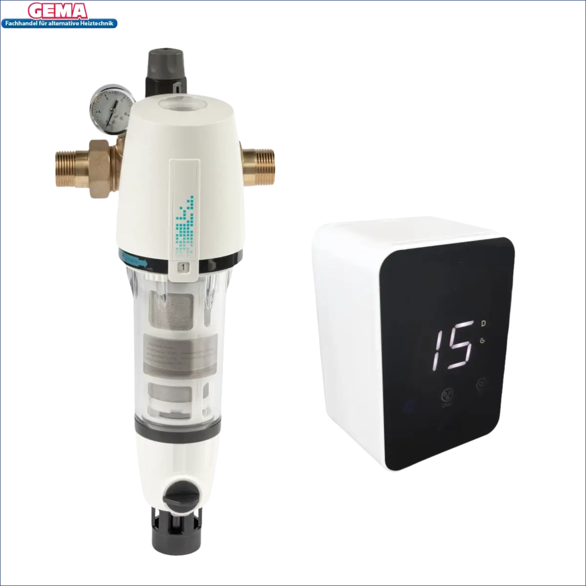 Wasserfilter mit digitaler Anzeige für Aqmos Hauswasserfilter Rückspülautomatik