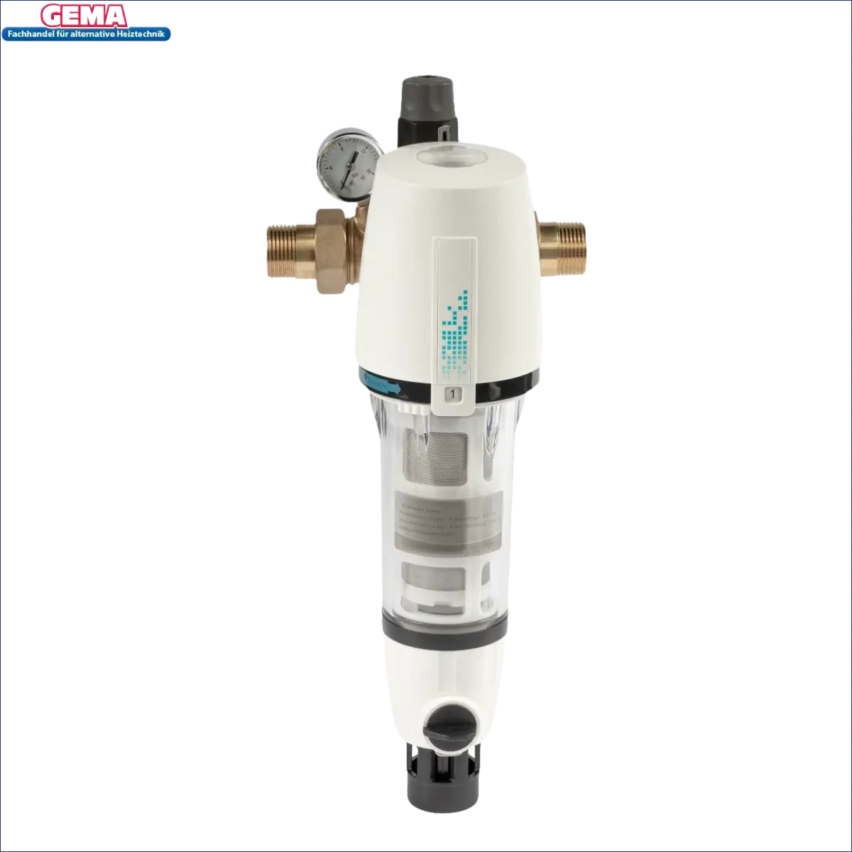 Haushalt-Wasserfilter mit Druckmesser und Rückspülautomatik, Aqmos Typ 1