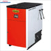 Holzvergaser ROJEK PK BIO 60 kW in Rot und Weiß für effiziente Wärme🛠️ aus Holz🔥 und feste Brennstoffe🌳.