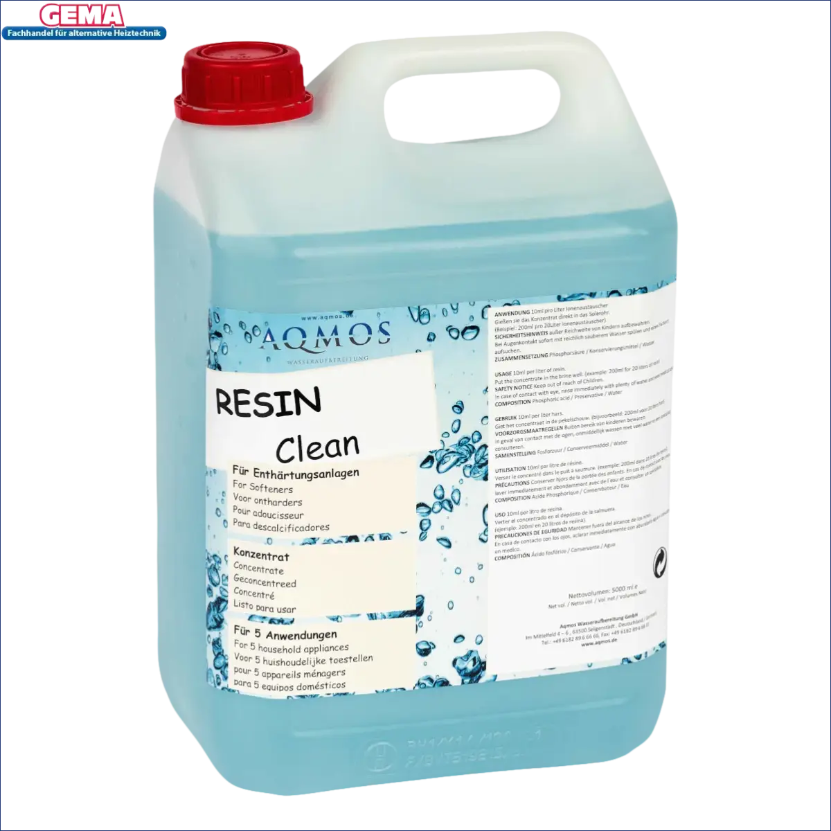 Blaues Resin-Reinigungslösung in Kunststoffbehälter für Ionenaustauscher-Reinigung