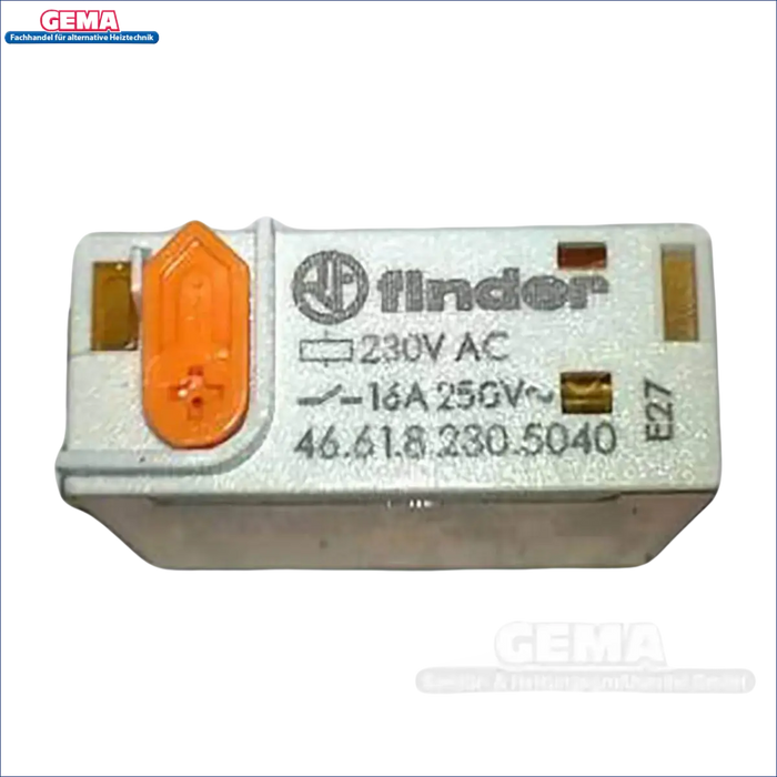 Weißer Finder Relais mit orangefarbenem Schalter für Thermoflux Pelling Eco