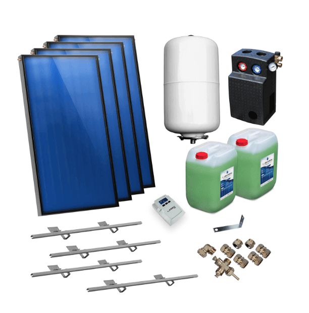 Solarpaket Flachkollektor AMX2.38 9.52 m² für Schrägdach - GEMA Shop