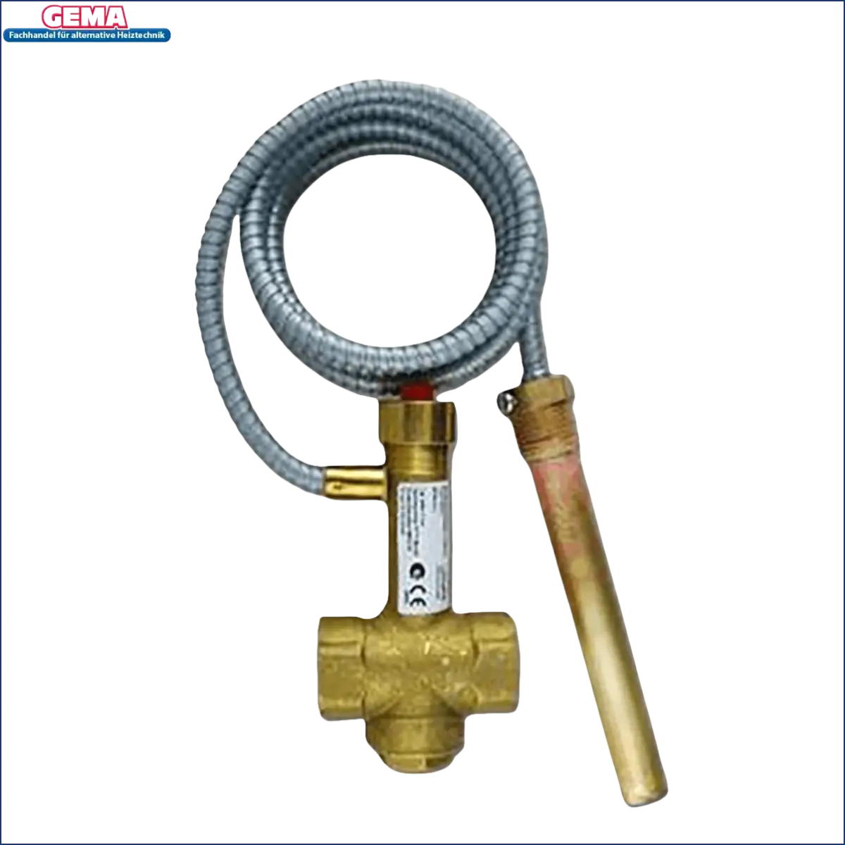 Brass Thermostatische Mischarmatur mit gewelltem Metallschutz und Temperatursonde